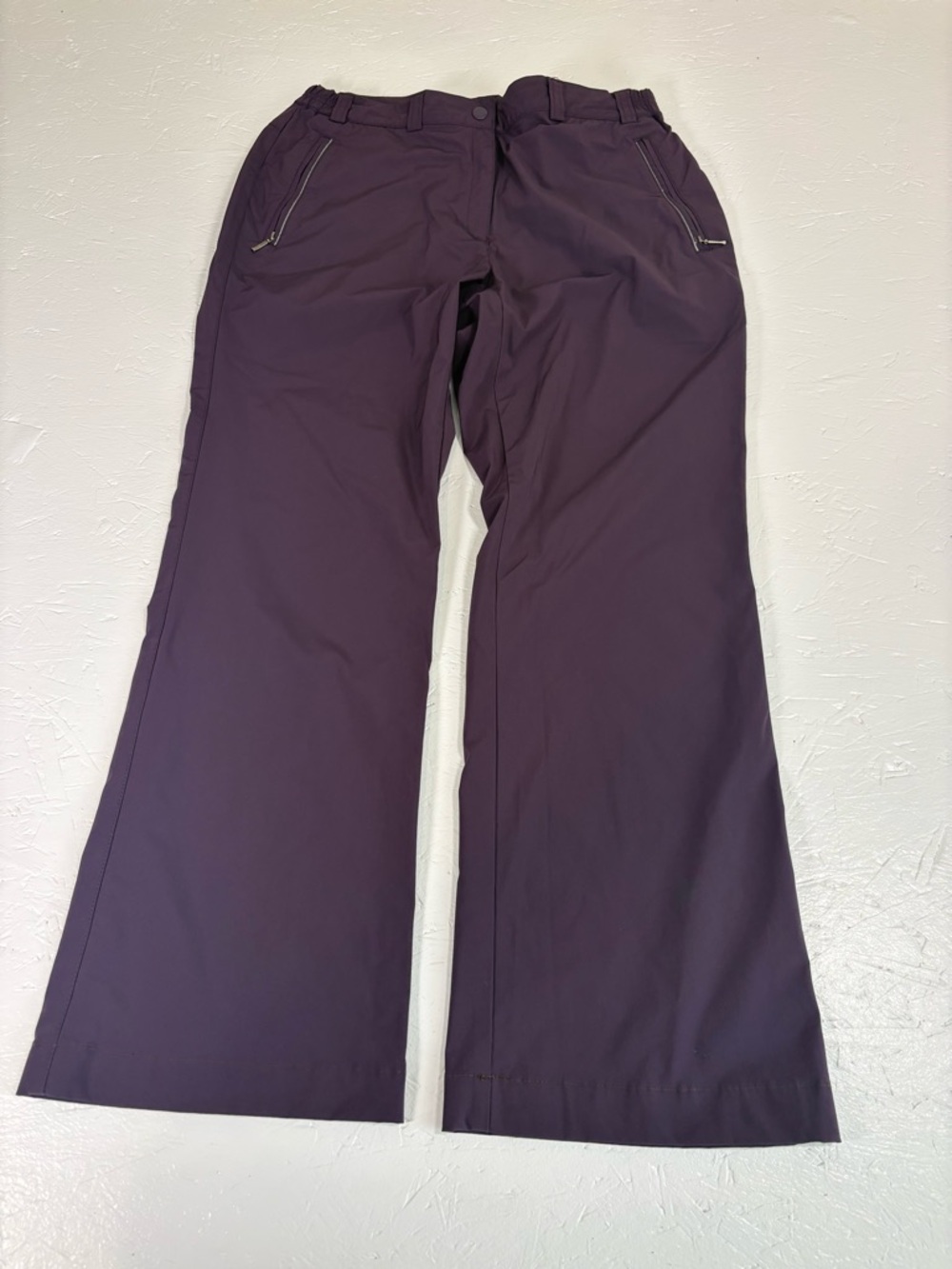 YKK Wide-Leg Women's Pants in Deep Eggplant Purple